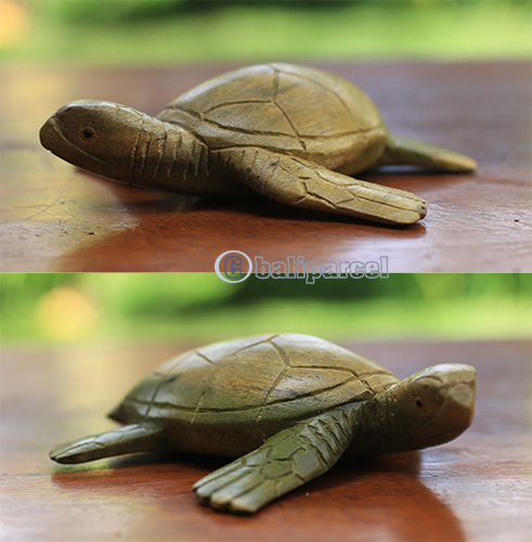 Wooden Turtle, Handcarved From Waru Wood