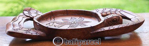 Wooden Turtle, Handcarved From Suar Wood