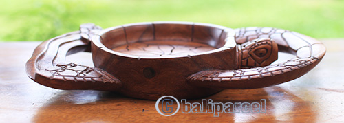 Wooden Turtle, Handcarved From Suar Wood