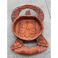 Wooden Turtle, Handcarved From Suar Wood