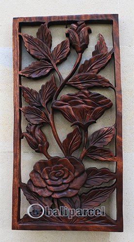 Wooden Wallhanging, Handmade From Suar Wood With Brown Polished
