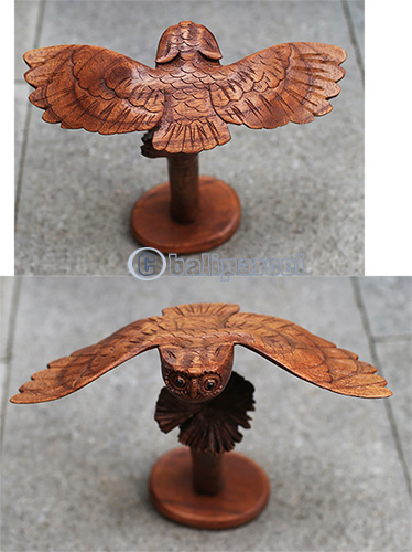 Wooden Owl With Parasite Wood