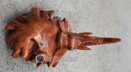 Wooden Elephant With Parasite Wood