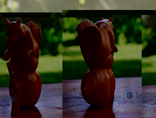 Wooden Squirrel, Hand Made From Suar Wood With Natural Polished