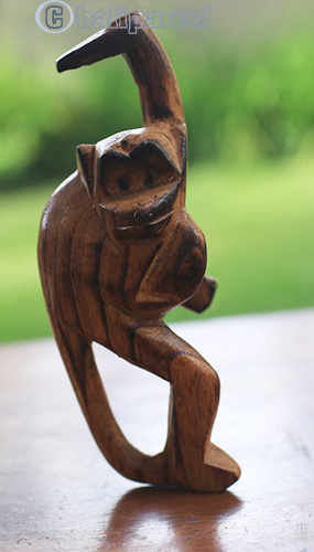 Wooden Monkey, Hand Made From Suar Wood 
