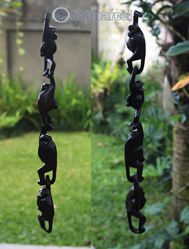 Wooden Monkey, Hand Made From Suar Wood 
