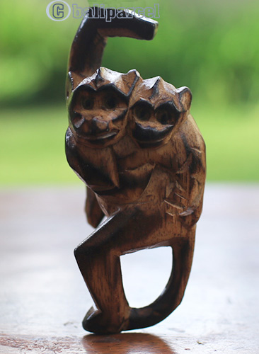 Wooden Monkey, Hand Made From Suar Wood 