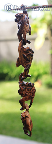 Wooden Monkey, Hand Made From Suar Wood 