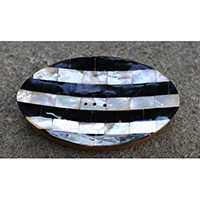 Wooden Soap Dish With Shell, Hand Carved From Teak Wood