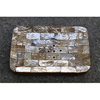 Wooden Soap Dish With Shell, Hand Carved From Teak Wood