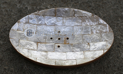 Wooden Soap Dish With Shell, Hand Carved From Teak Wood