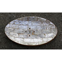 Wooden Soap Dish With Shell, Hand Carved From Teak Wood