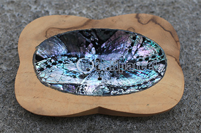 Wooden Soap Dish With Shell, Hand Carved From Teak Wood