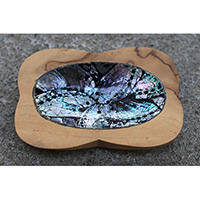 Wooden Soap Dish With Shell, Hand Carved From Teak Wood
