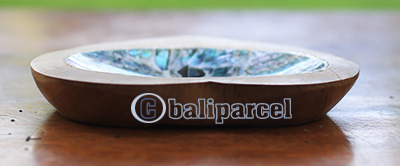 Wooden Soap Dish With Shell, Hand Carved From Teak Wood