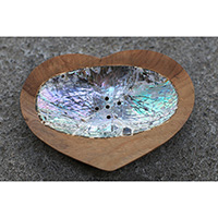 Wooden Soap Dish With Shell, Hand Carved From Teak Wood