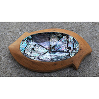 Wooden Soap Dish With Shell, Hand Carved From Teak Wood