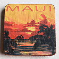 Wooden Art Print Coaster, The Original Photo Can Be Printed To The Wood, If Any Custom Photos We Can Print It, Is Made From Albesia Wood
