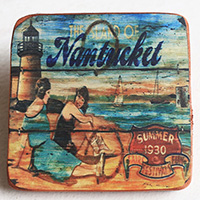 Wooden Art Print Coaster, The Original Photo Can Be Printed To The Wood, If Any Custom Photos We Can Print It, Is Made From Albesia Wood