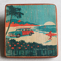 Wooden Art Print Coaster, The Original Photo Can Be Printed To The Wood, If Any Custom Photos We Can Print It, Is Made From Albesia Wood