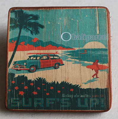 Wooden Art Print Coaster, The Original Photo Can Be Printed To The Wood, If Any Custom Photos We Can Print It, Is Made From Albesia Wood