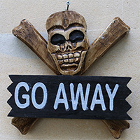 Pirate Skull, Handmade From Albesia Wood