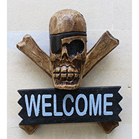 Pirate Skull, Handmade From Albesia Wood