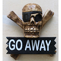 Pirate Skull, Handmade From Albesia Wood