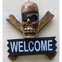 Pirate Skull, Handmade From Albesia Wood