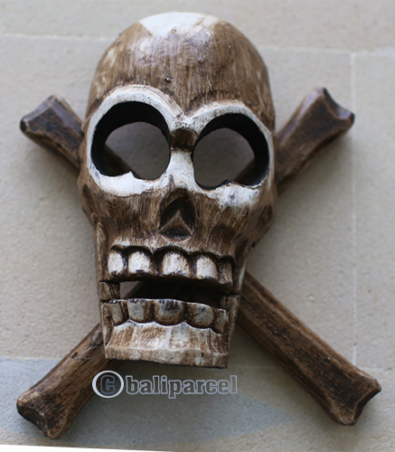 Pirate Skull, Handmade From Albesia Wood