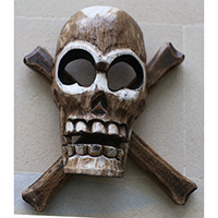 Pirate Skull, Handmade From Albesia Wood