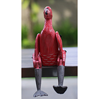 Wooden Flamingo Bird, Hand Carved From Albesia Wood