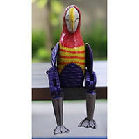Wooden Parrot Bird, Hand Carved From Albesia Wood