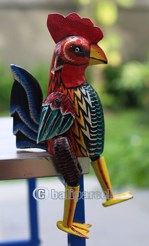 Wooden Chicken, Hand Carved From Albesia Wood