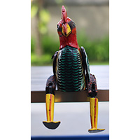 Wooden Chicken, Hand Carved From Albesia Wood