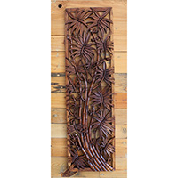 Wooden Wallhanging, Handmade From Suar Wood With Brown Polished