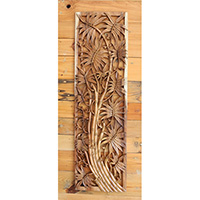 Wooden Wallhanging, Handmade From Suar Wood With Natural Polished