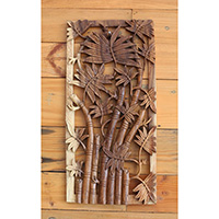 Wooden Wallhanging, Handmade From Suar Wood With Natural Polished