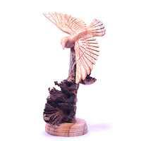 Wooden Bird With Parasite Stand Wood