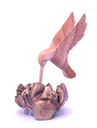 Wooden Bird With Eggs Parasite Wood