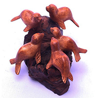 Wooden 5 Sea Dog With Parasite Wood