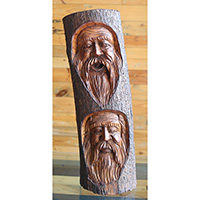 Wooden Mask Hand Carved From Jempinis Wood