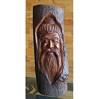 Wooden Mask Hand Carved From Jempinis Wood