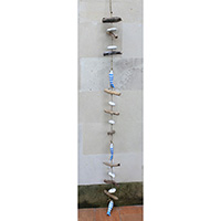 Wooden Wallhanging Fish, Hanmade From Albesia Wood With Stone