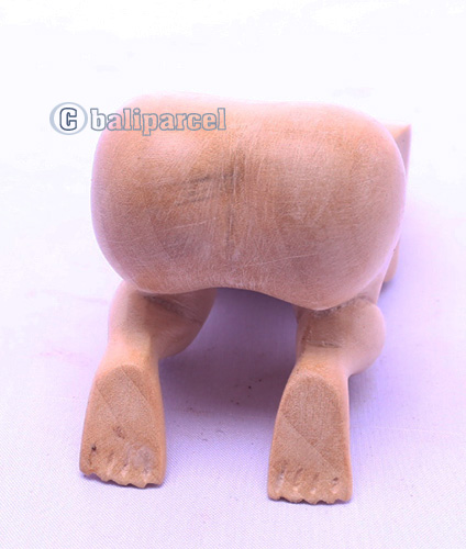 Wooden Door Stop Abstract Carving, Made From Waru Wood