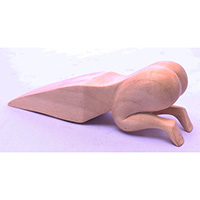 Wooden Door Stop Abstract Carving, Made From Waru Wood