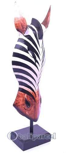 Wooden Mask With Stand, Hand Carved From Albesia Wood