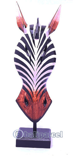 Wooden Mask With Stand, Hand Carved From Albesia Wood