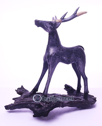 Wooden Deer, With Painted Handmade From Albesia Wood