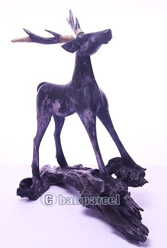 Wooden Deer, With Painted Handmade From Albesia Wood